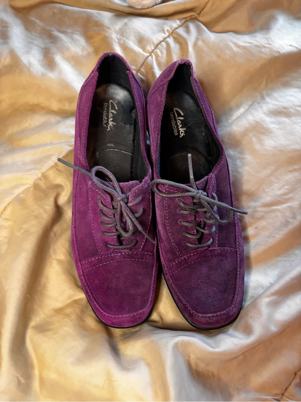 Clark’s Bendables Women’s Purple Heeled Shoes Size 7.5 Square Toe